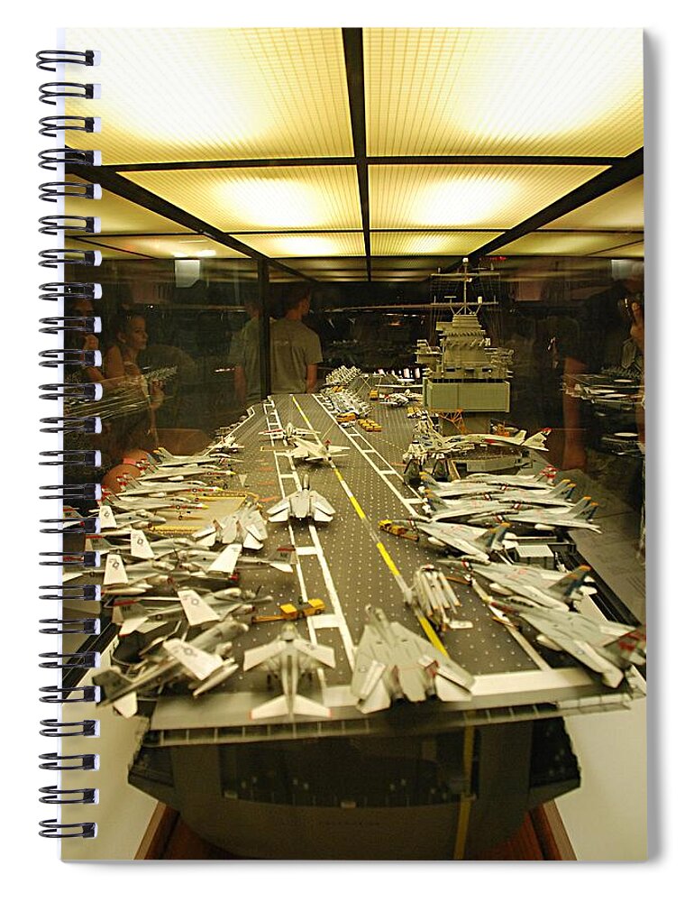 Navy Spiral Notebook featuring the photograph Scale Model Aircraft Carrier by Kenny Glover