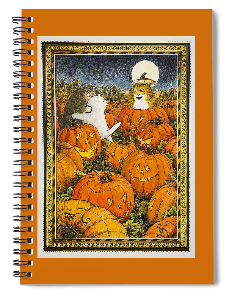 Cats Spiral Notebook featuring the painting Scaredy Cats by Lynn Bywaters