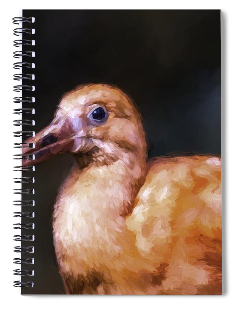 Scarlet Ibis Spiral Notebook featuring the digital art Scarlet Ibis by Ken Frischkorn