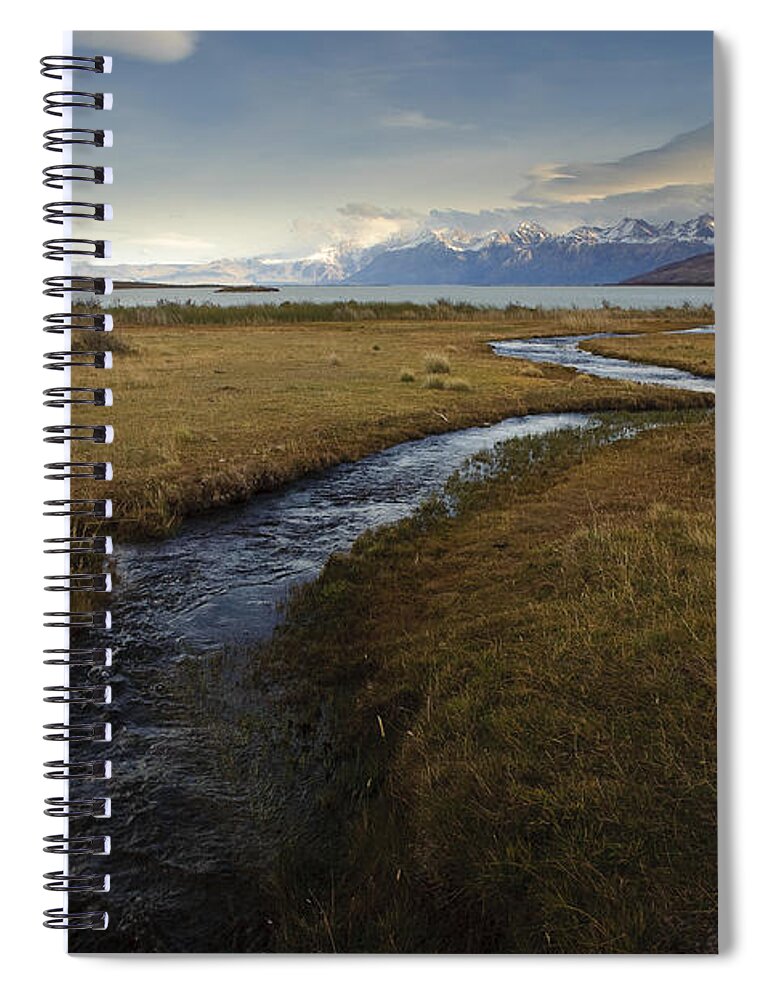 Argentina Spiral Notebook featuring the photograph Scenic View Of Lake Viedma by John Shaw