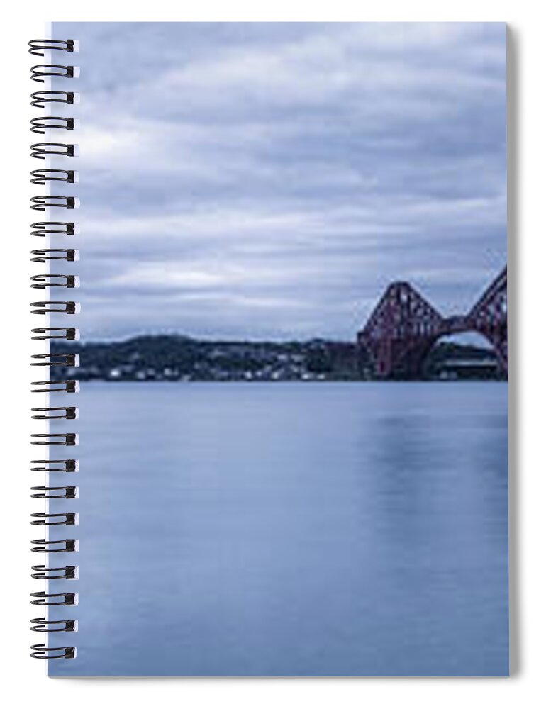 Panoramic Spiral Notebook featuring the photograph Scotland, Edinburgh, Forth Bridges by Jason Friend Photography Ltd