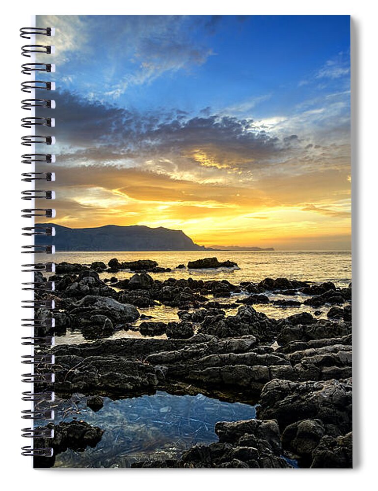 Sunset Spiral Notebook featuring the photograph Scurata - Sicilian Sunset by Ian Good