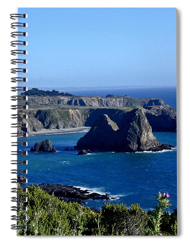 Sea Spiral Notebook featuring the photograph Sea Coast of northern California by Douglas Barnett