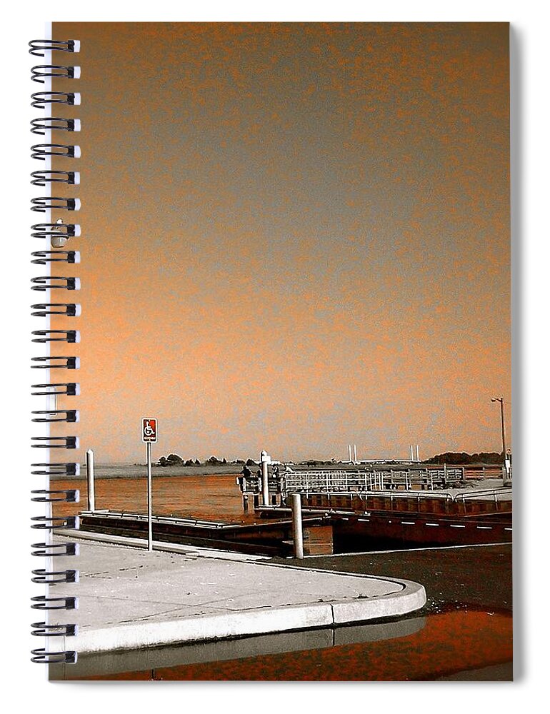 Wetlands Spiral Notebook featuring the photograph Sea Gulls Watching Over the Wetlands in orange by Chris W Photography AKA Christian Wilson