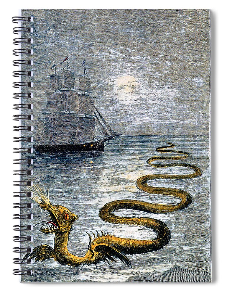 History Spiral Notebook featuring the photograph Sea Monster, Legendary Creature by Photo Researchers