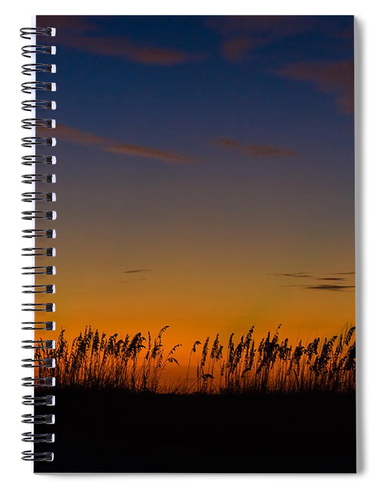 Beach Spiral Notebook featuring the photograph Sea Oats at Twilight by Ed Gleichman