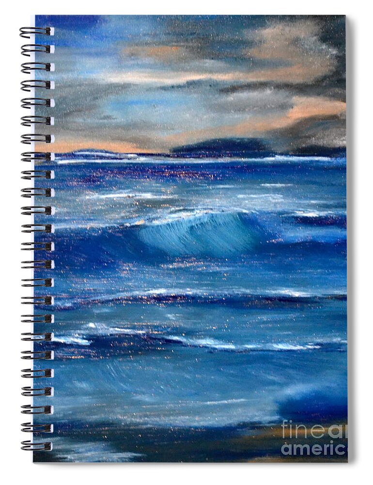 Sea Spiral Notebook featuring the painting Sea Of Galilee by Denise Tomasura
