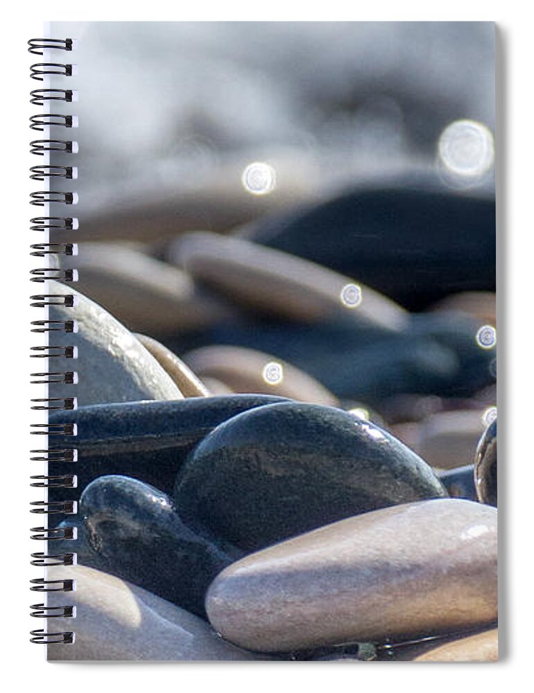Abstract Spiral Notebook featuring the photograph Sea Stones by Stelios Kleanthous