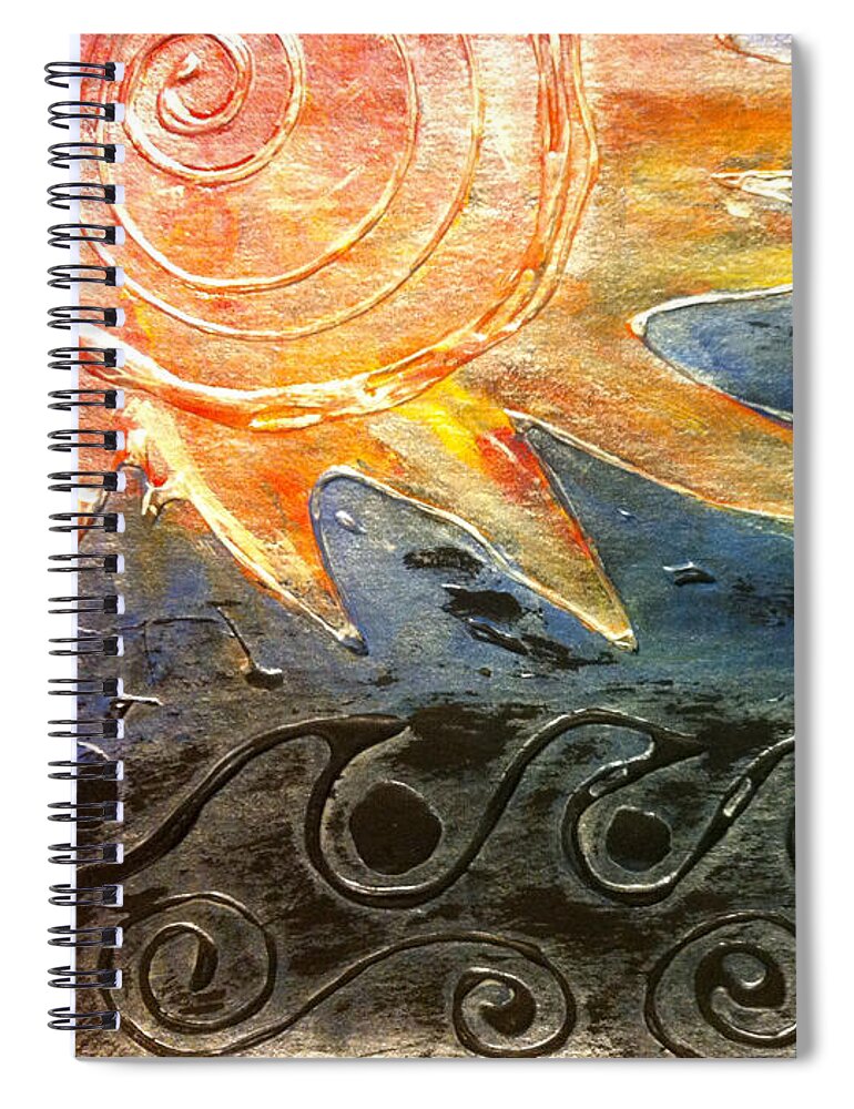 Sea Spiral Notebook featuring the painting Sea Swept by Cleaster Cotton