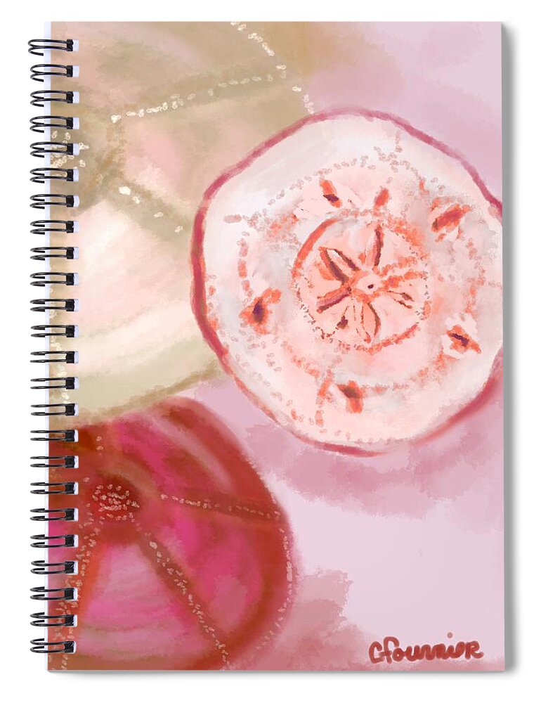 Sand Dollar Spiral Notebook featuring the painting Sea Urchin by Christine Fournier