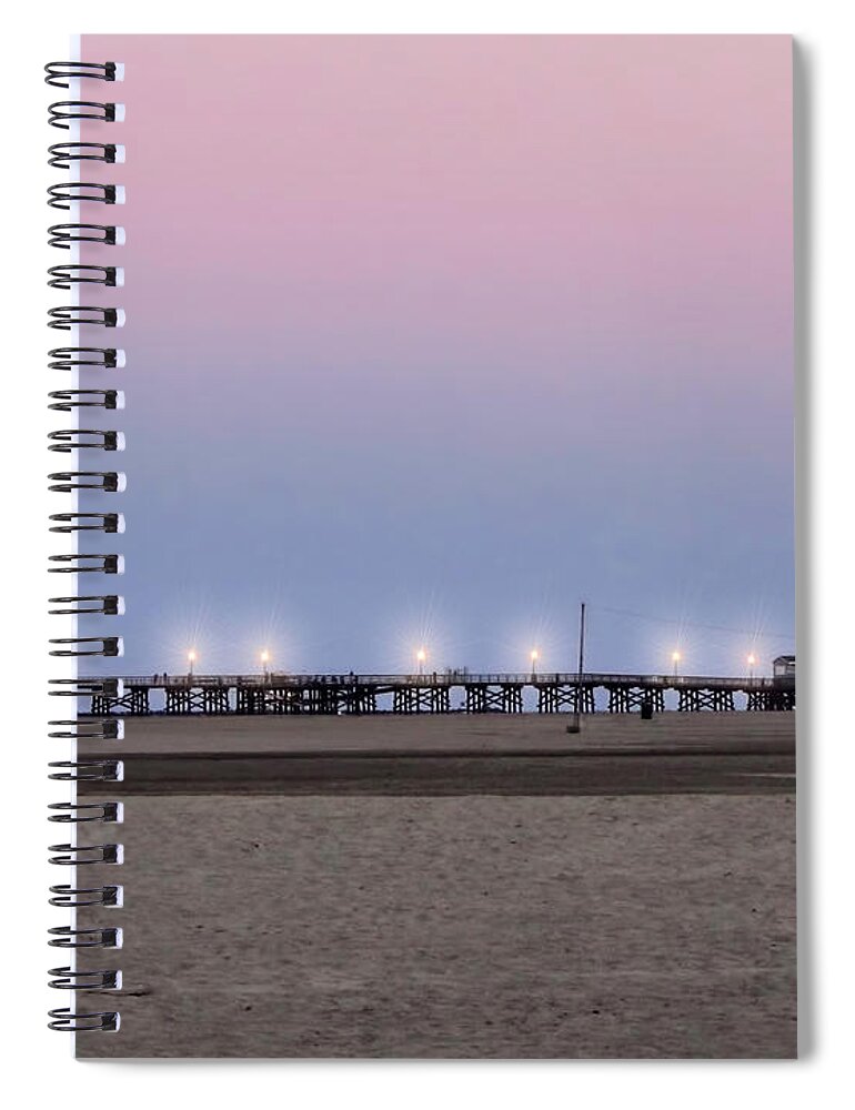 Seal Beach Spiral Notebook featuring the photograph Seal Beach Pier at Sunrise by Jennie Breeze