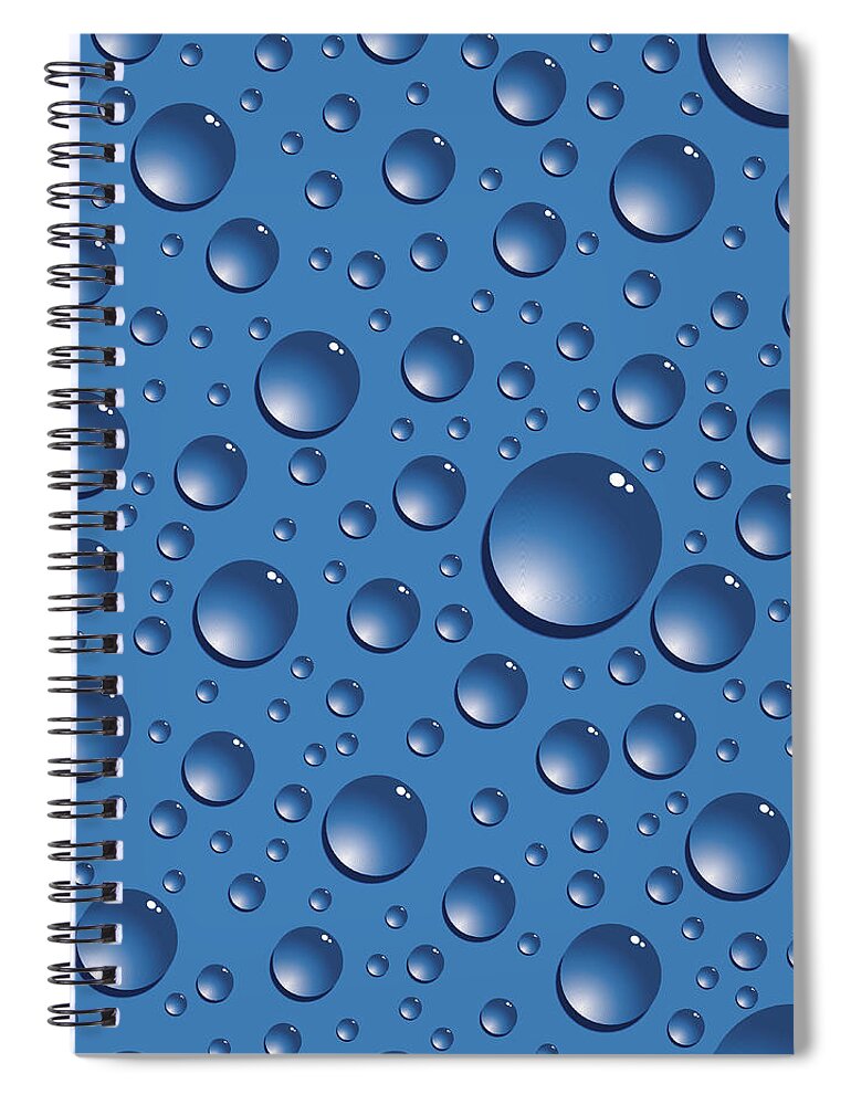 Cool Attitude Spiral Notebook featuring the digital art Seamless Water Drops by Jobalou