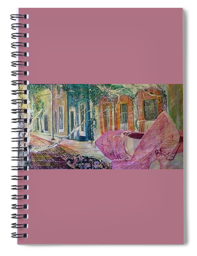 Shoes Spiral Notebook featuring the painting Searching by Peggy Blood