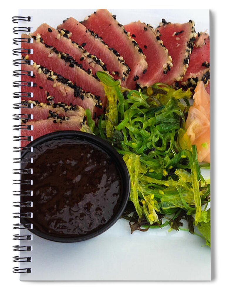 Dining Spiral Notebook featuring the photograph Seared Tuna with Ginger by Thomas Marchessault