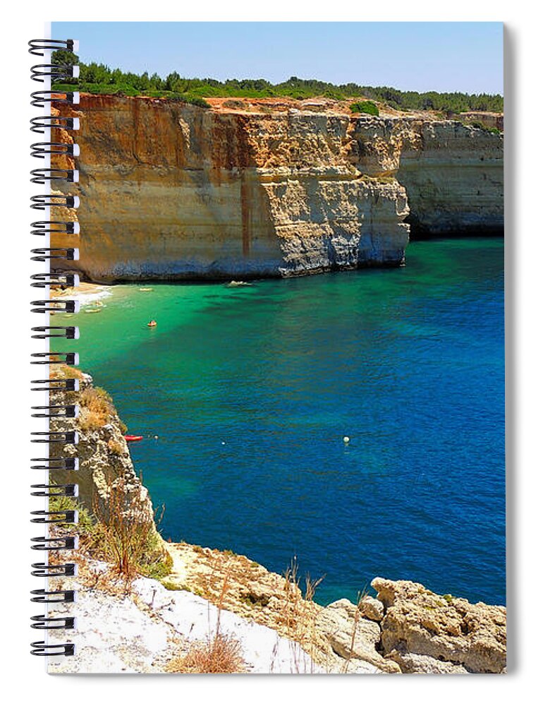 Algarve Spiral Notebook featuring the photograph Seascape Around Praia Do Benagil, Lagoa by Valter Jacinto