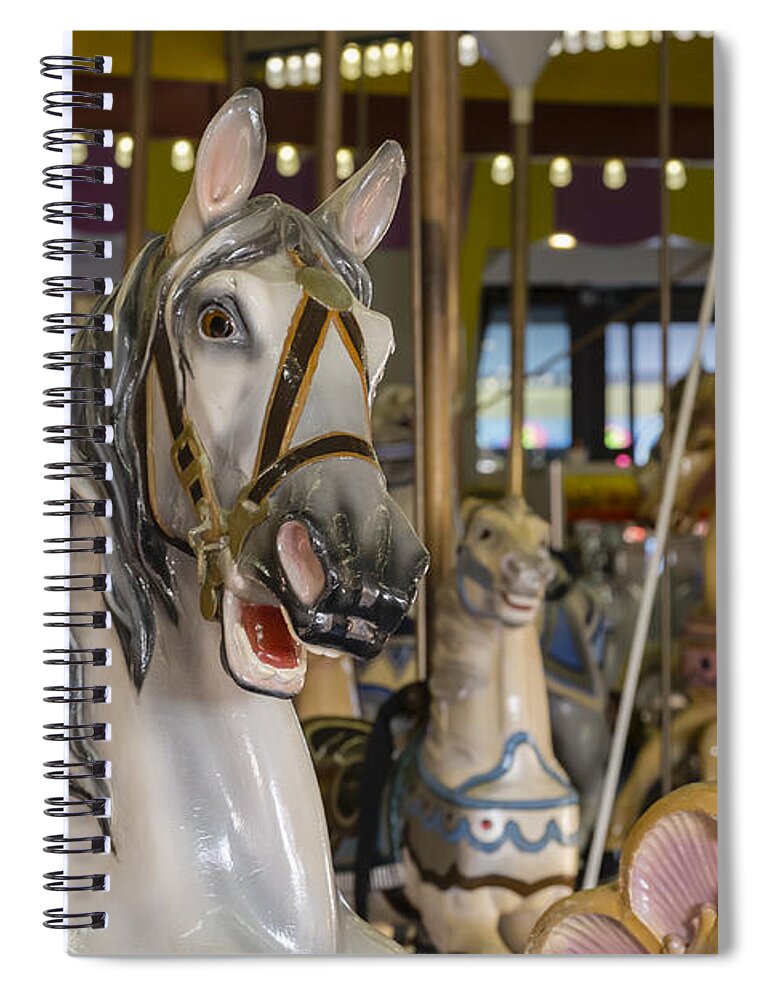 Casino Pier Carousel Spiral Notebook featuring the photograph Seaside Heights Casino Carousel by Susan Candelario
