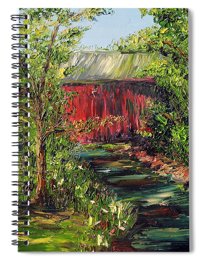 Landscape Spiral Notebook featuring the painting Season of Singing by Meaghan Troup