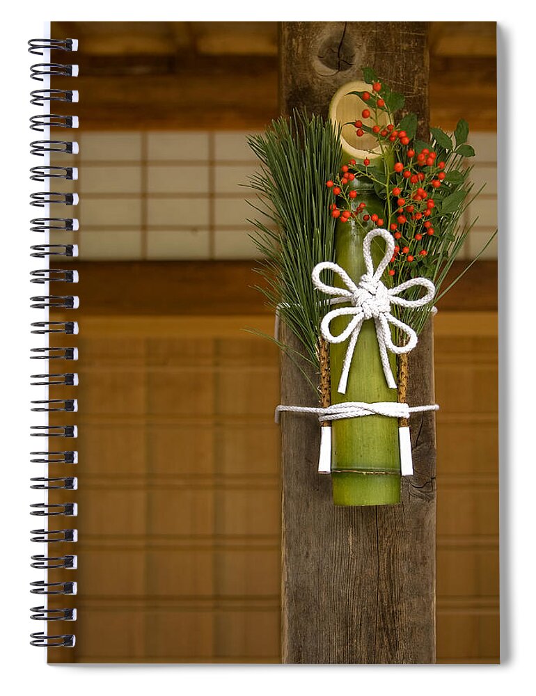 Holiday Spiral Notebook featuring the photograph Seasonal Welcome by Lori Grimmett