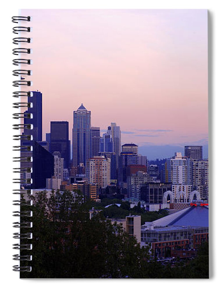 Seattle Spiral Notebook featuring the photograph Seattle Dawning by Chad Dutson