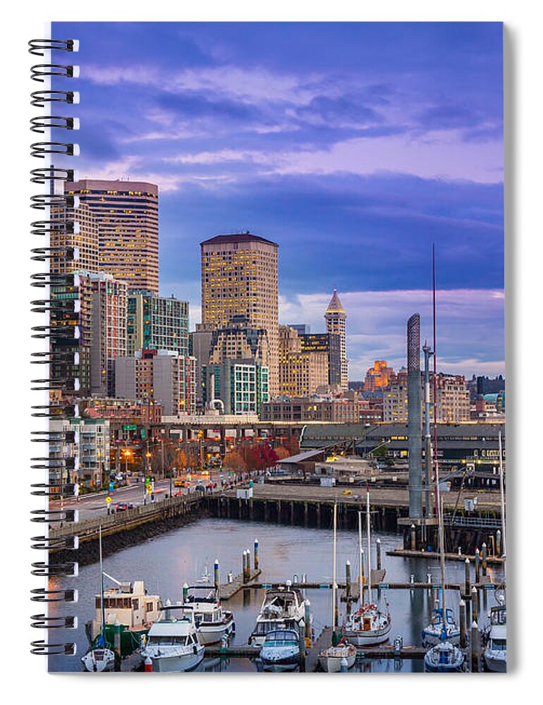 Seattle Spiral Notebook featuring the photograph Seattle Great Wheel by Inge Johnsson