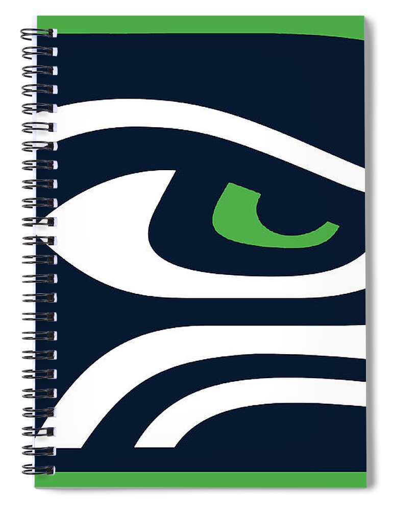 Seattle Spiral Notebook featuring the painting Seattle Seahawks by Tony Rubino