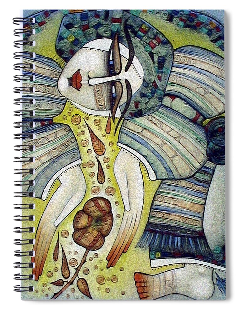 Flower Spiral Notebook featuring the painting Secret Garden by Albena Vatcheva