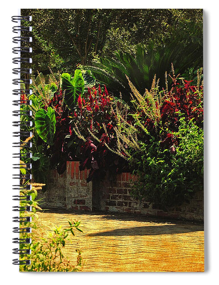 Garden Spiral Notebook featuring the photograph Secret Garden Path by Kathy Baccari