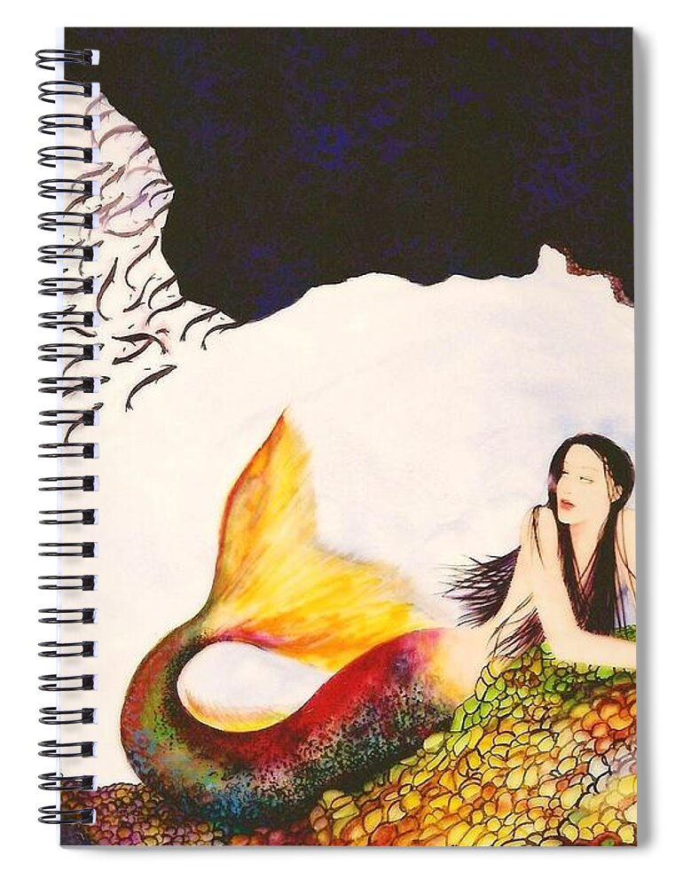 Ocean Spiral Notebook featuring the painting Secret Hideaway by Frances Ku