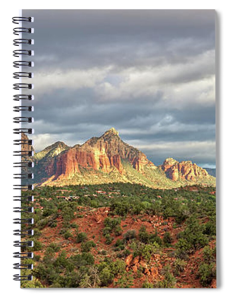 Scenics Spiral Notebook featuring the photograph Sedona, Arizona And Red Rocks Panorama by Picturelake