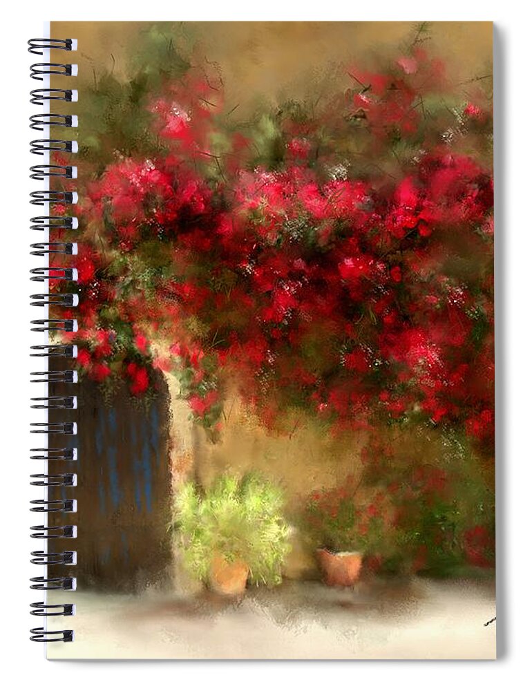 Flowers Spiral Notebook featuring the painting The Bougainvillea's of Sedona by Colleen Taylor