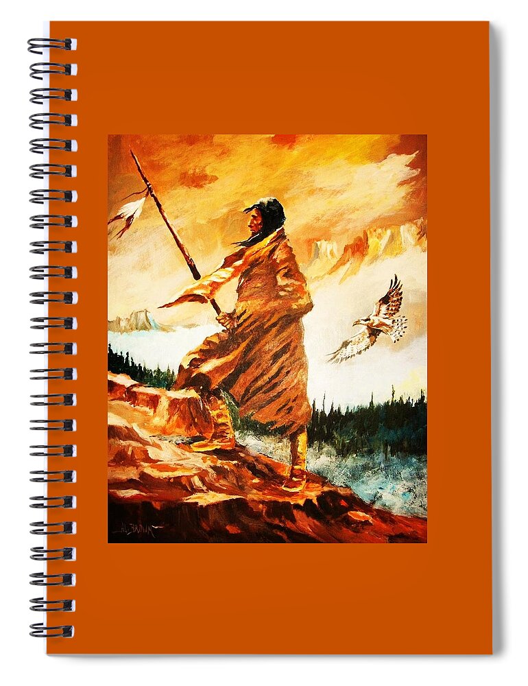 Westerns Spiral Notebook featuring the painting Seeking Truth in the High Place by Al Brown