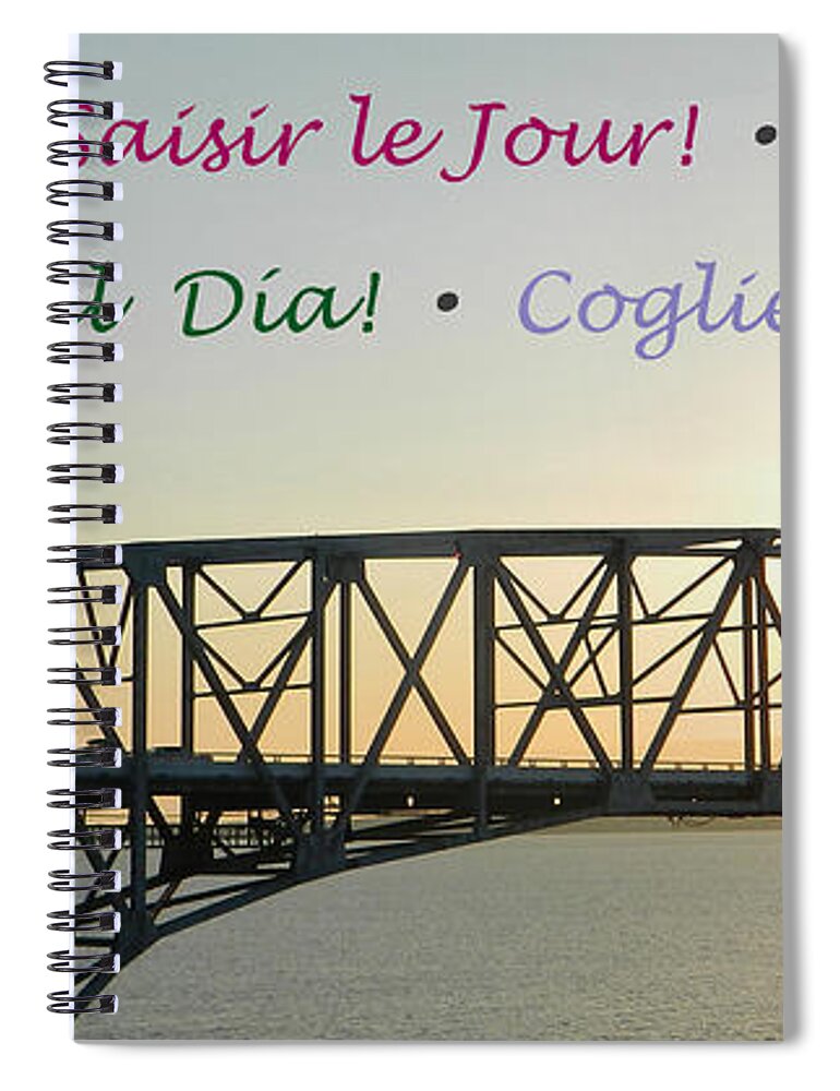 Seize The Day Spiral Notebook featuring the photograph Seize The Day - Annapolis Bay Bridge by Emmy Marie Vickers