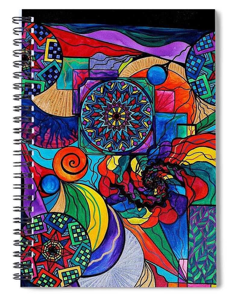 Vibration Spiral Notebook featuring the painting Self Exploration by Teal Eye Print Store