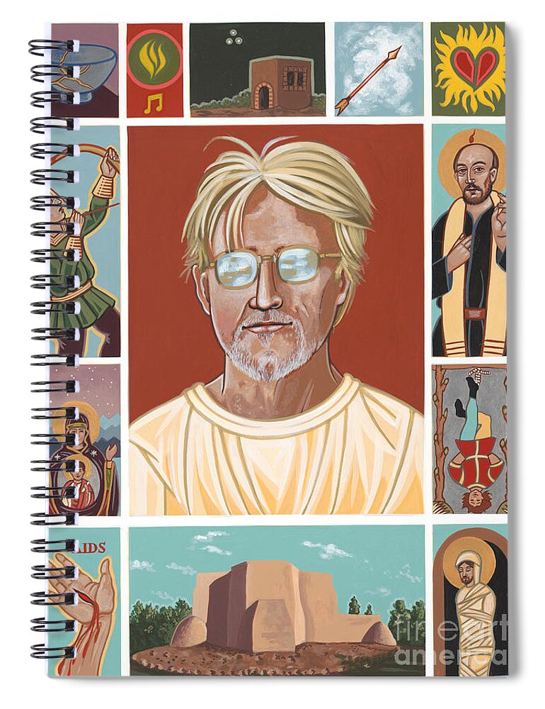 Self-portrait Spiral Notebook featuring the painting Self Portrait with Symbols 2014 by William Hart McNichols
