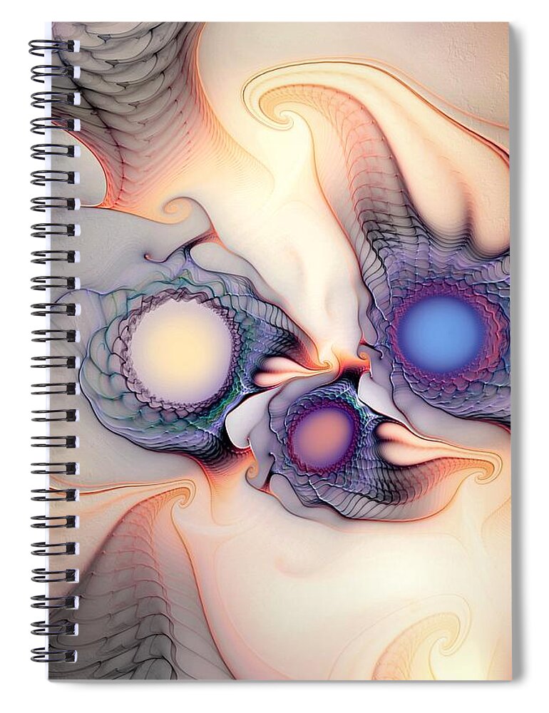 Abstract Spiral Notebook featuring the digital art Sensorial Nirvana by Casey Kotas