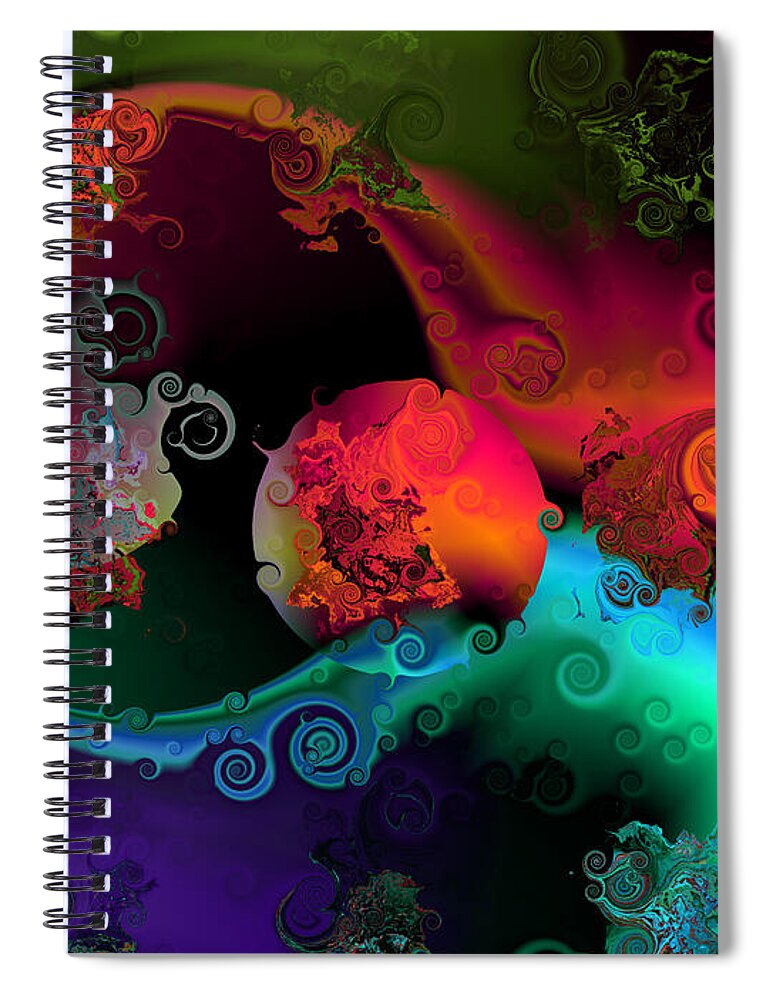 Abstract Spiral Notebook featuring the digital art Seperation and individuation by Claude McCoy