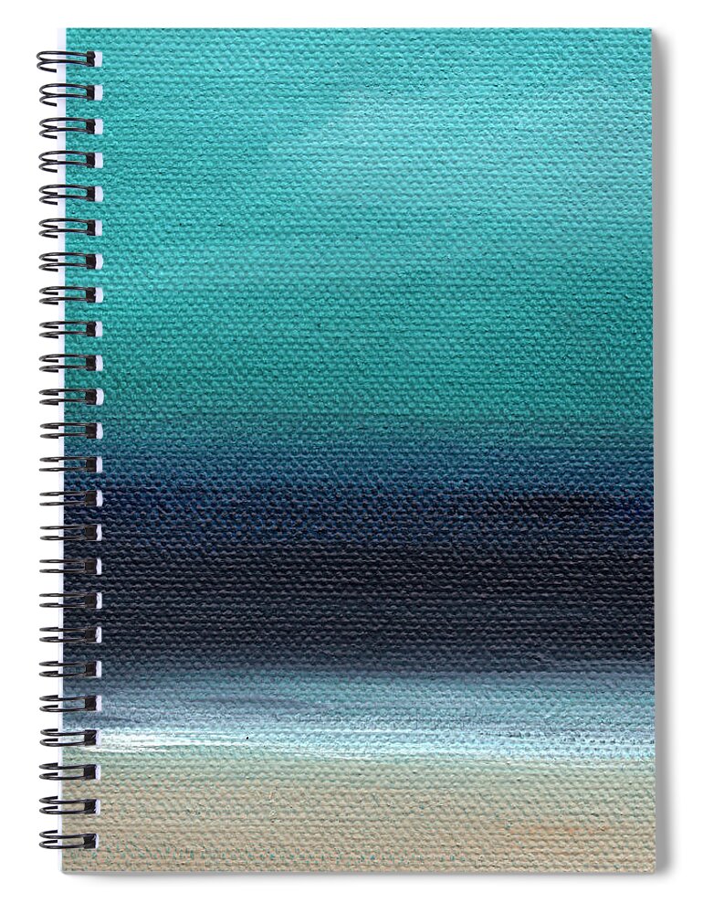 Beach Spiral Notebook featuring the painting Serenity- Abstract Landscape by Linda Woods
