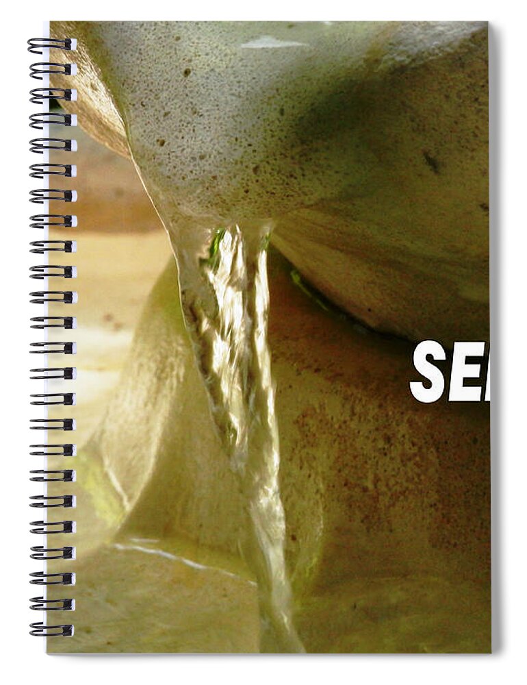 Serenity In The Simple...behold The Water Fountain....listen! Can You Hear The Water? Spiral Notebook featuring the photograph Serenity by Belinda Lee