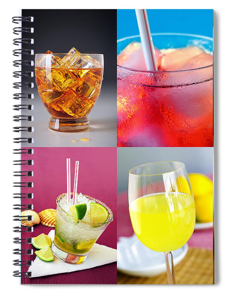 Alcohol Spiral Notebook featuring the photograph Set of Drinks by Carlos Caetano