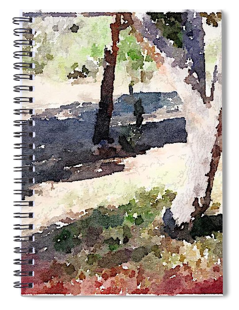 Waterlogue Spiral Notebook featuring the digital art Shades of Fall by Shannon Grissom