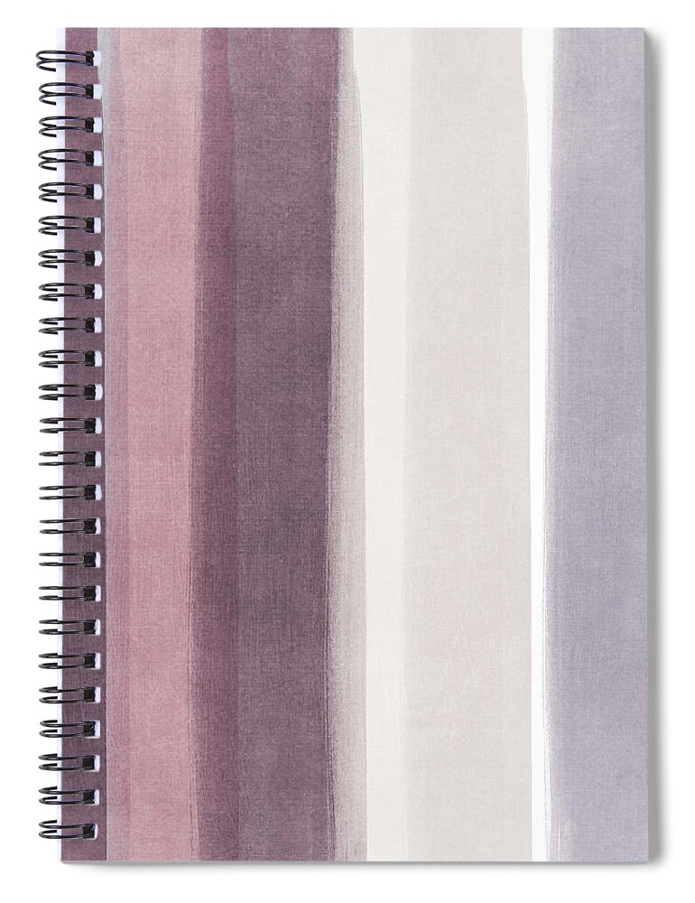 Watercolor Spiral Notebook featuring the mixed media Shades of Purple- contemporary abstract painting by Linda Woods