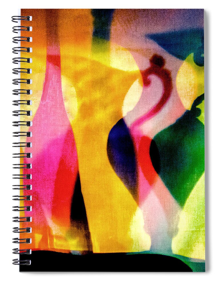 Shadows Spiral Notebook featuring the digital art Shades of Vase and Pitcher by Georgianne Giese
