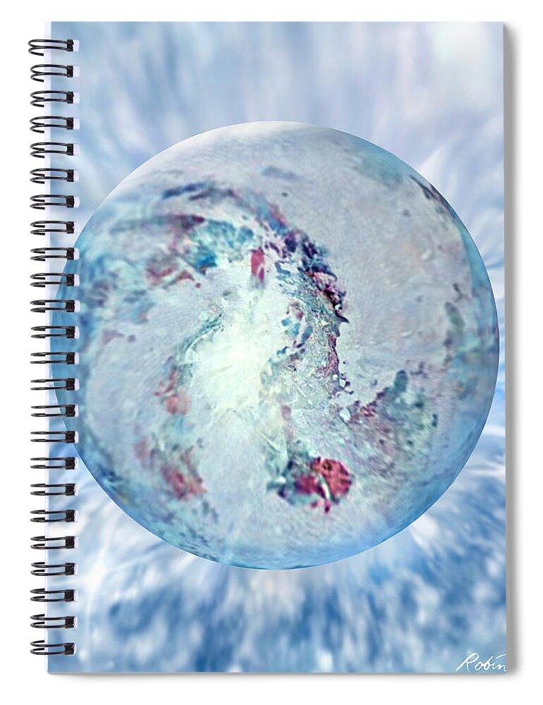 Winter Abstract Spiral Notebook featuring the painting Shades of Winter by Robin Moline