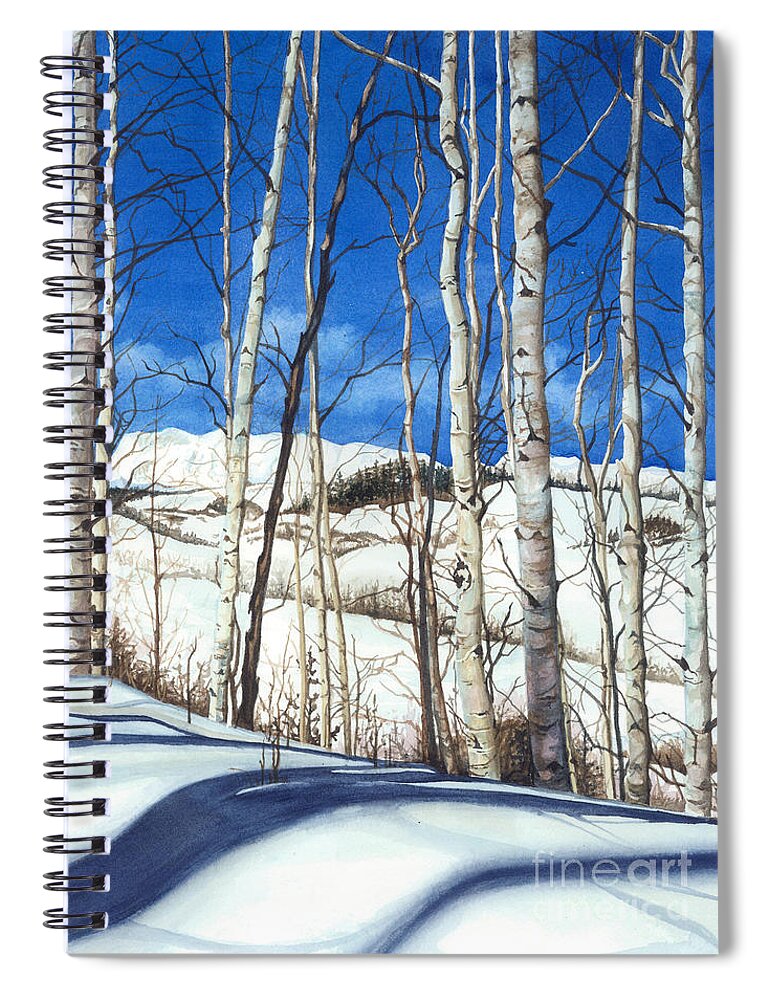 Watercolor Tree Paintings Spiral Notebook featuring the painting Shadow Dance 2 by Barbara Jewell