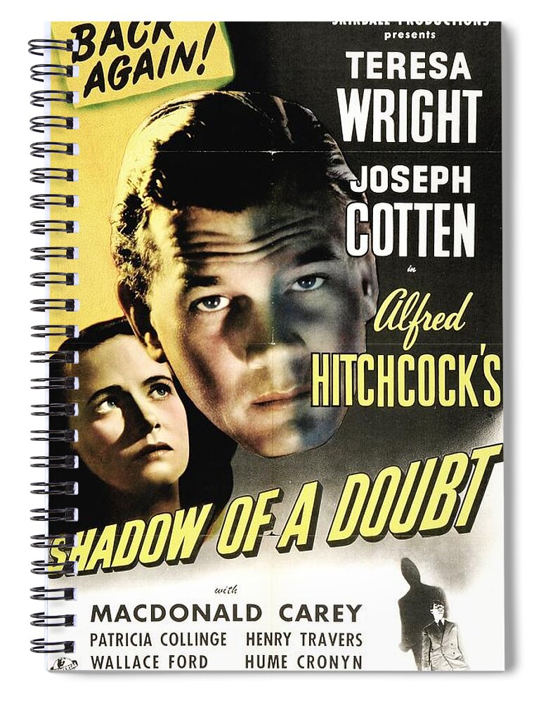 Movie Poster Spiral Notebook featuring the photograph Shadow of a Doubt - 1943 by Georgia Clare