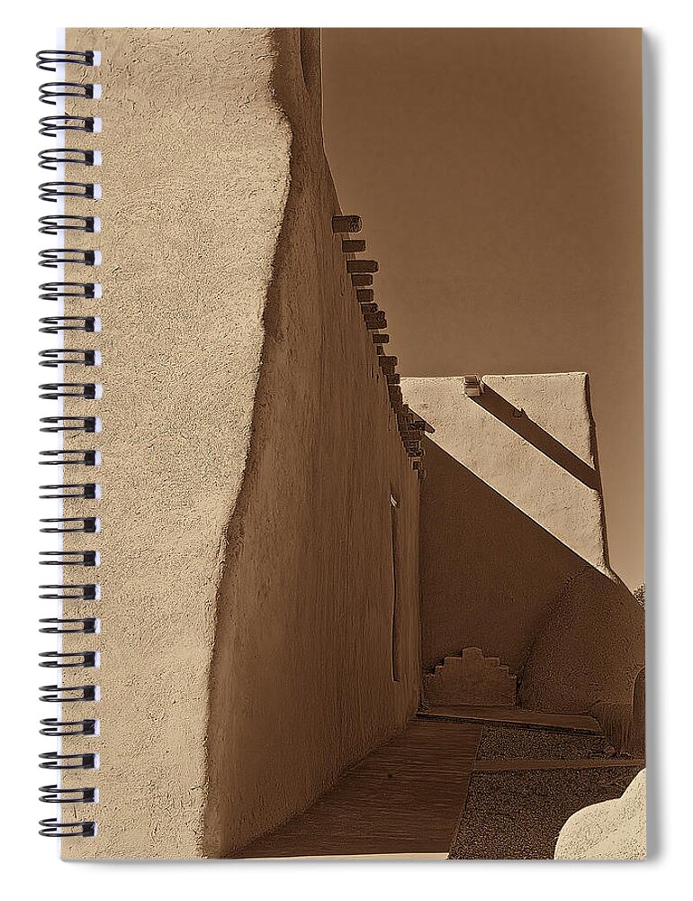 Ranchos Spiral Notebook featuring the photograph Shadows in Ranchos - Platinum - Palladium by Charles Muhle