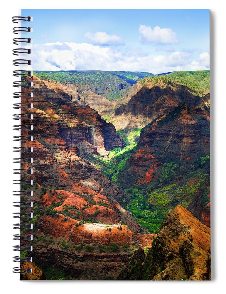 Canyon Spiral Notebook featuring the photograph Shadows of Waimea Canyon by Christi Kraft