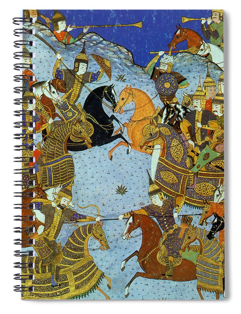 Literature Spiral Notebook featuring the photograph Shahnameh, National Epic Of Greater Iran by Science Source