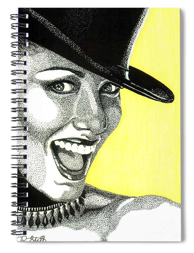Shania Twain Spiral Notebook featuring the drawing Shania Twain by Cory Still