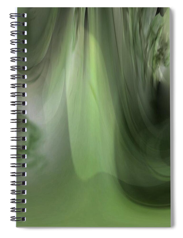 Sheer Green Spiral Notebook featuring the digital art Sheer Green by Maria Urso